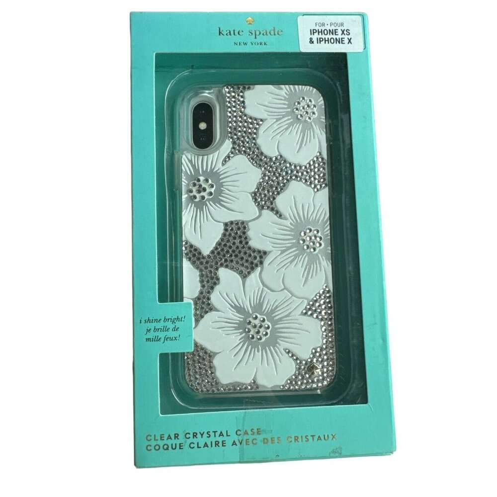 Kate Spade Hard Shell Snap Case Cover Apple iPhone X & XS Clear Crystal Floral